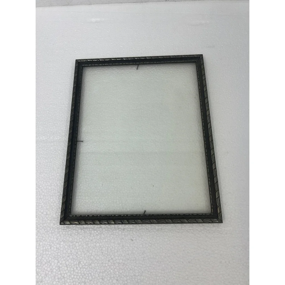 Silver Wood Picture Frame 8x10 Vintage Scalloped Edge 1940s Art Deco antique old
